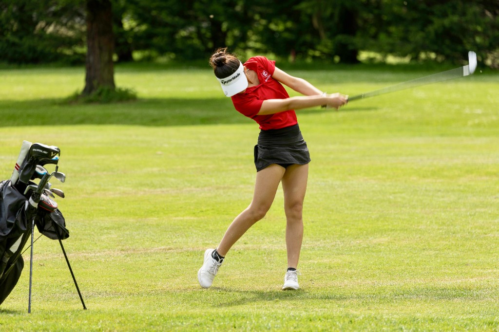 Golf swing on the course