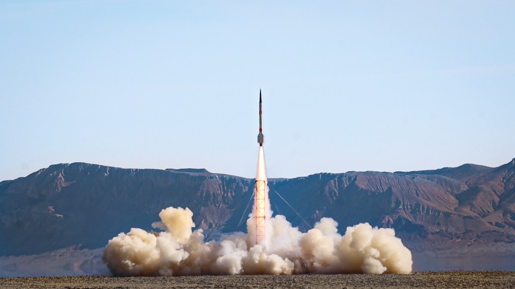 Rocket launch at the desert range